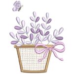 Matriz de bordado cestinha lavanda para bordar