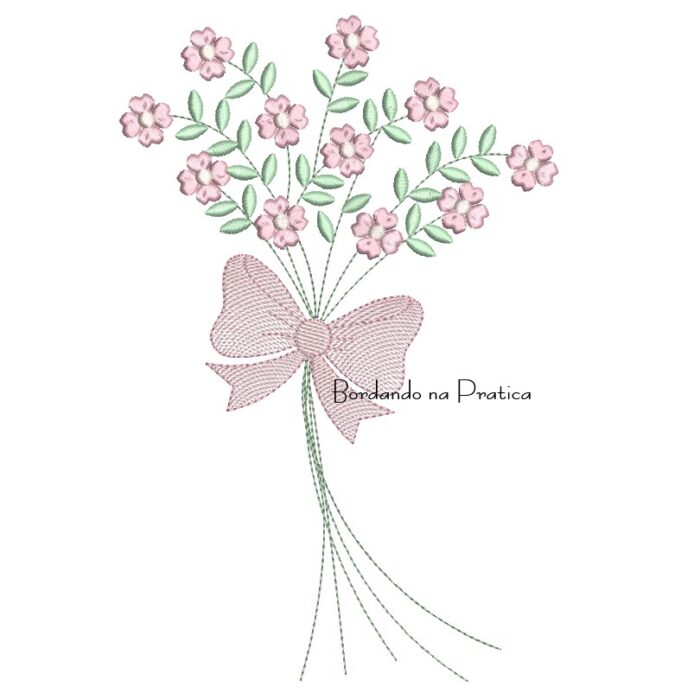 Matriz de Bordado Buquê de Flores para bordar BP