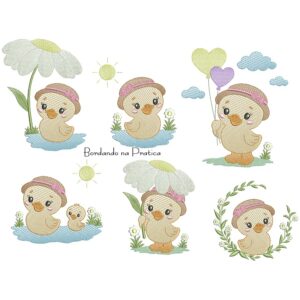 Matriz de Bordado coleção Patinhos foram passear para bordar BP