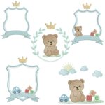 Matriz de bordado coleção Ursinho Brincando para bordar