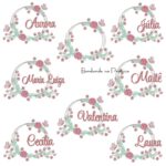 coleção nomes moldura floral para bordar BP