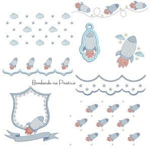 matriz de Bordado coleção Foguete para bordar BP