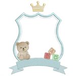 matriz de bordado Brasão ursinho com Coroa para bordar