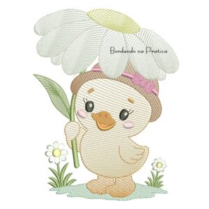 matriz de bordado Patinha com margarida para bordar BP