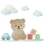 matriz de bordado Ursinho com Brinquedos para bordar