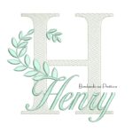 Matriz De Bordado Nome Henry com raminho para bordar