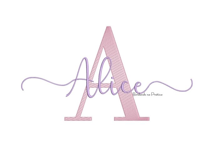 Matriz De Bordado Nome Alice sobreposto para bordar