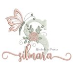 Matriz De Bordado nome Silmara para bordar com borboleta