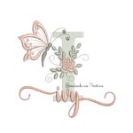 Matriz de bordado Ivy com borboleta para bordar