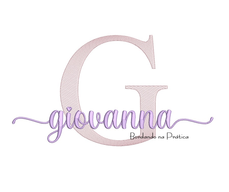 Matriz de bordado Giovanna para bordar com letra G no fundo Matriz de bordado Giovanna para bordar com letra G no fundo
