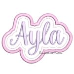 Matriz De Bordado Nome Ayla com Moldura aplique para bordar