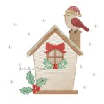 Matriz de Bordado - Casinha com Passarinho Natal BP