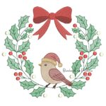 Matriz de Bordado - Guirlanda Natal com Passarinho BP