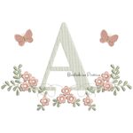 Matriz de Bordado - Letra A Raminho Flores BP