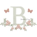 Matriz de Bordado - Letra B Raminho Flores BP