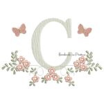 Matriz de Bordado - Letra C Raminho Flores BP