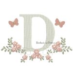 Matriz de Bordado - Letra D Raminho Flores BP