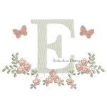 Matriz de Bordado - Letra E Raminho Flores BP