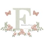Matriz de Bordado - Letra F Raminho Flores BP