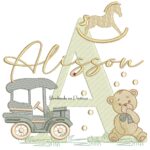 Matriz de Bordado Nome Alisson Brinquedos de Infância