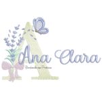 Matriz de Bordado Nome Ana Clara Lavanda com Laço
