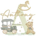 Matriz de Bordado Nome Anthony Brinquedos de Infância