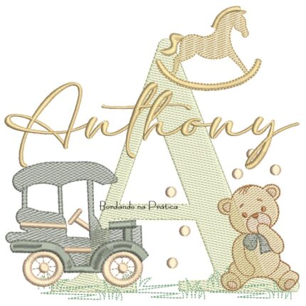 Matriz de Bordado Nome Anthony Brinquedos de Infância