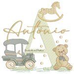 Matriz de Bordado Nome Antônio Brinquedos de Infância