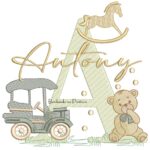 Matriz de Bordado Nome Antony Brinquedos de Infância