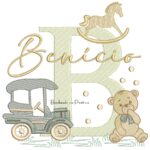 Matriz de Bordado Nome Benício Brinquedos de Infância