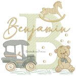 Matriz de Bordado Nome Benjamin Brinquedos de Infância