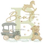 Matriz de Bordado Nome Bento Brinquedos de Infância