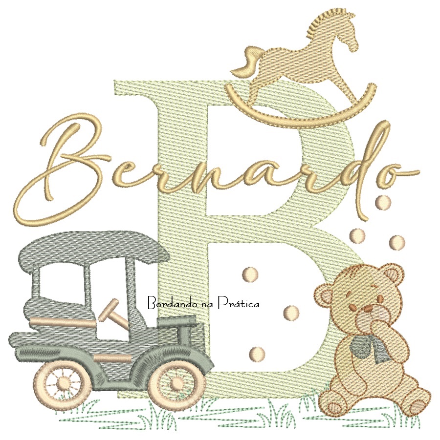 Matriz de Bordado Nome Bernardo Brinquedos de Infância Matriz de Bordado Nome Bernardo Brinquedos de Infância