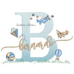 Matriz de Bordado Nome Bernardo com Brinquedos