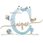 Matriz de Bordado Nome Caique com Brinquedos