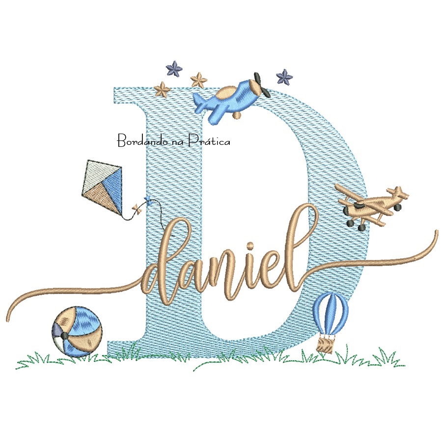 Matriz de Bordado Nome Daniel com Brinquedos Matriz de Bordado Nome Daniel com Brinquedos
