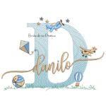 Matriz de Bordado Nome Danilo com Brinquedos