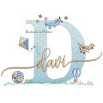 Matriz de Bordado Nome Davi com Brinquedos