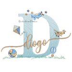 Matriz de Bordado Nome Diogo com Brinquedos