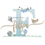 Matriz de Bordado Nome Felipe com Brinquedos