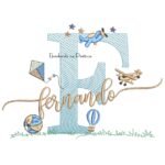 Matriz de Bordado Nome Fernando com Brinquedos