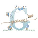Matriz de Bordado Nome Giovanni com Brinquedos