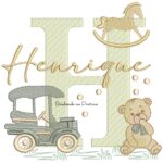 Matriz de Bordado Nome Henrique Brinquedos de Infância