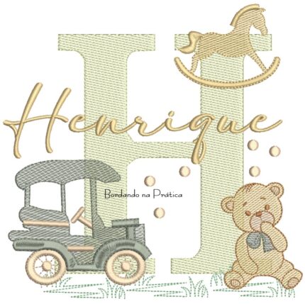 Matriz de Bordado Nome Henrique Brinquedos de Infância
