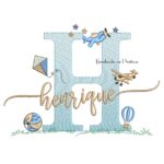 Matriz de Bordado Nome Henrique com Brinquedos