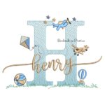 Matriz de Bordado Nome Henry com Brinquedos