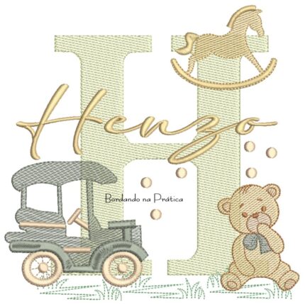Matriz de Bordado Nome Henzo Brinquedos de Infância
