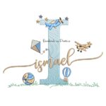 Matriz de Bordado Nome Ismael com Brinquedos