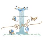 Matriz de Bordado Nome Israel com Brinquedos