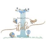Matriz de Bordado Nome Ítalo com Brinquedos